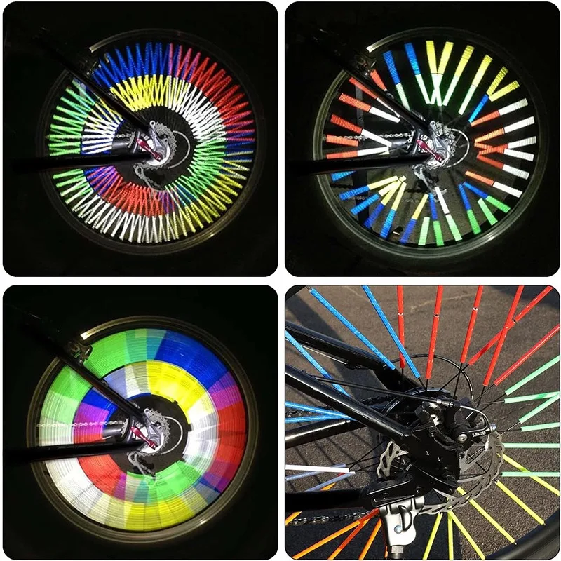 Fahrrad Rad Speichen Reflektierende Aufkleber Rohr Streifen Warnlicht – Image 5