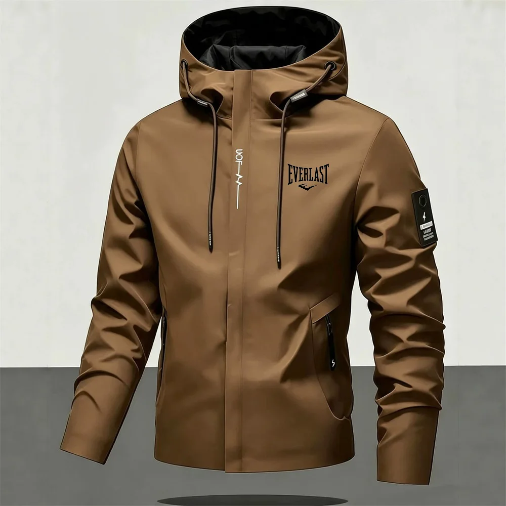 Herren Wasserdichte Regenjacke mit Kapuze Leichte Fahrradjacke – Image 4