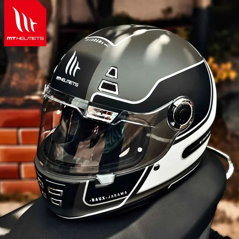 MT Jarama Retro Motorradhelm DOT ECE-Zertifizierung Full Face Racing – Bild 3