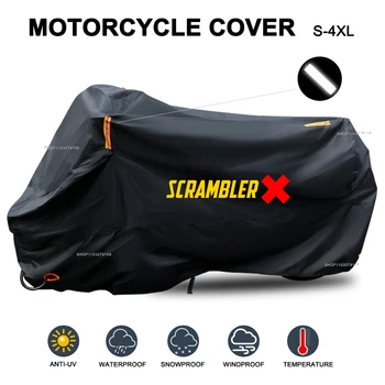Motorradabdeckung Wasserdicht Ganzjahres-Staubschutz UV-Schutz Motorrad-Regenschutz für Scrambler 400 800 1100