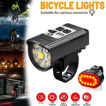 9 LED Fahrrad-Frontlicht USB-Aufladbar Fahrradlampe Superhell Lenkerbeleuchtung Outdoor Wasserdicht Radfahren