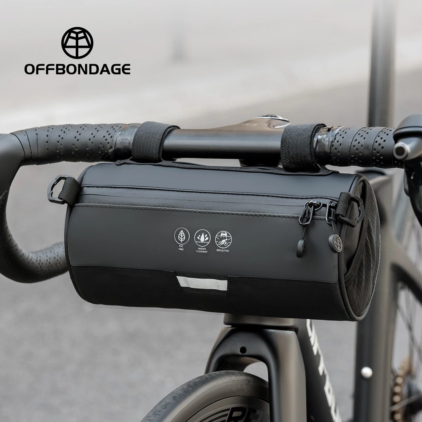 OFFBONDAGE Fahrrad-Fronttasche, Lenkertasche, 2,7 l, großes Fassungsvermögen, reflektierende Aufbewahrung