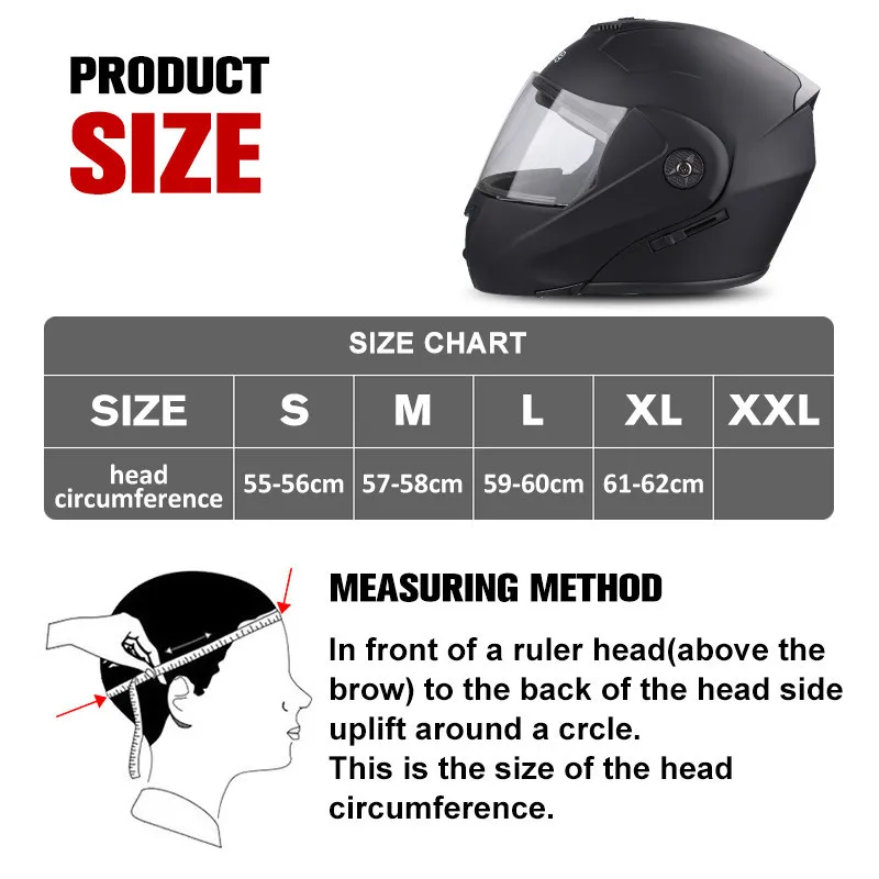 Uchoose Neuer modularer Motorradhelm Integralrennen mit doppeltem – Bild 3