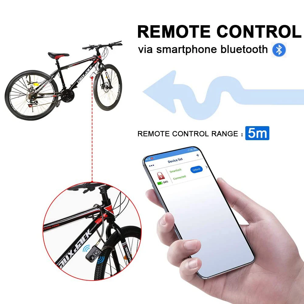 Bluetooth Fahrrad Motorrad Anti-Diebstahl-Schloss Alarm Wasserdicht – Bild 4
