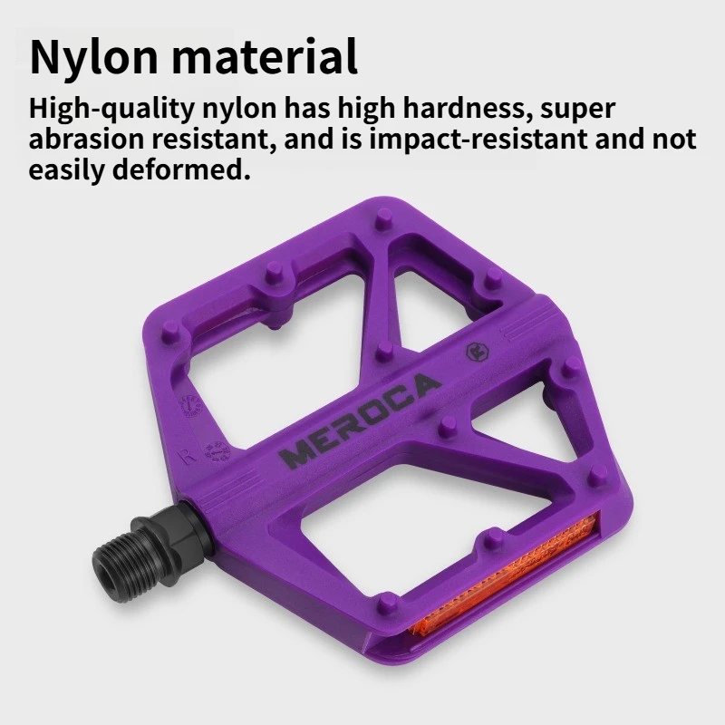 MEROCA Nylon-Fahrradpedale Plattform für MTB Rennrad Dual DU Lager – Image 3