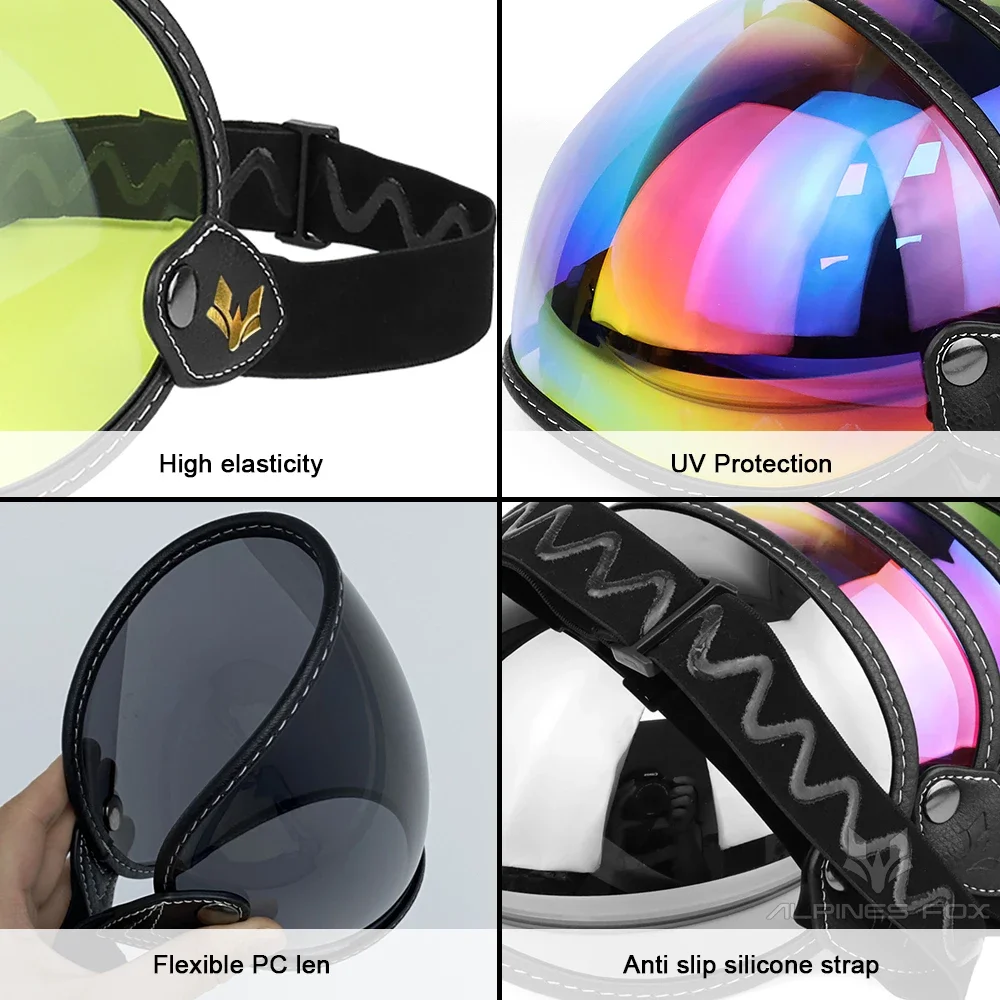 Universelles Motorradhelm-Visier Retro Motorradhelm-Windschutzscheibe – Image 5
