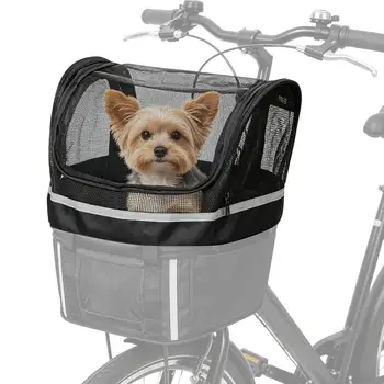 Fahrrad-Hundekorb Haustier-Fahrradlenkerträger Faltbarer Haustier-Rucksack Weiche Katzentransportbox