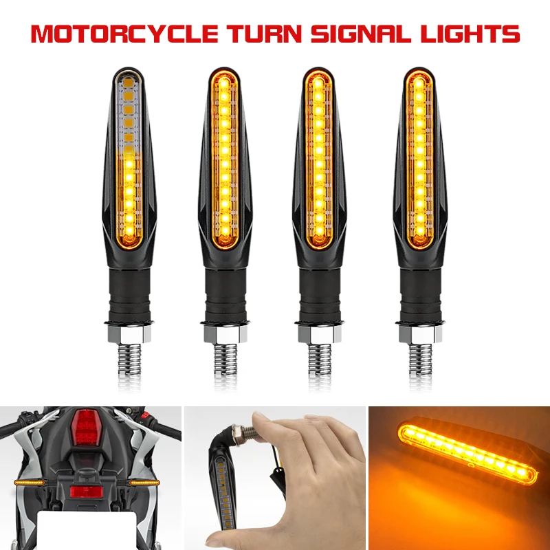 Motorrad LED Blinker Licht Universal DRL Bernstein Fließende Blinker Anzeige Motorrad Blinkende Lichter 12LED