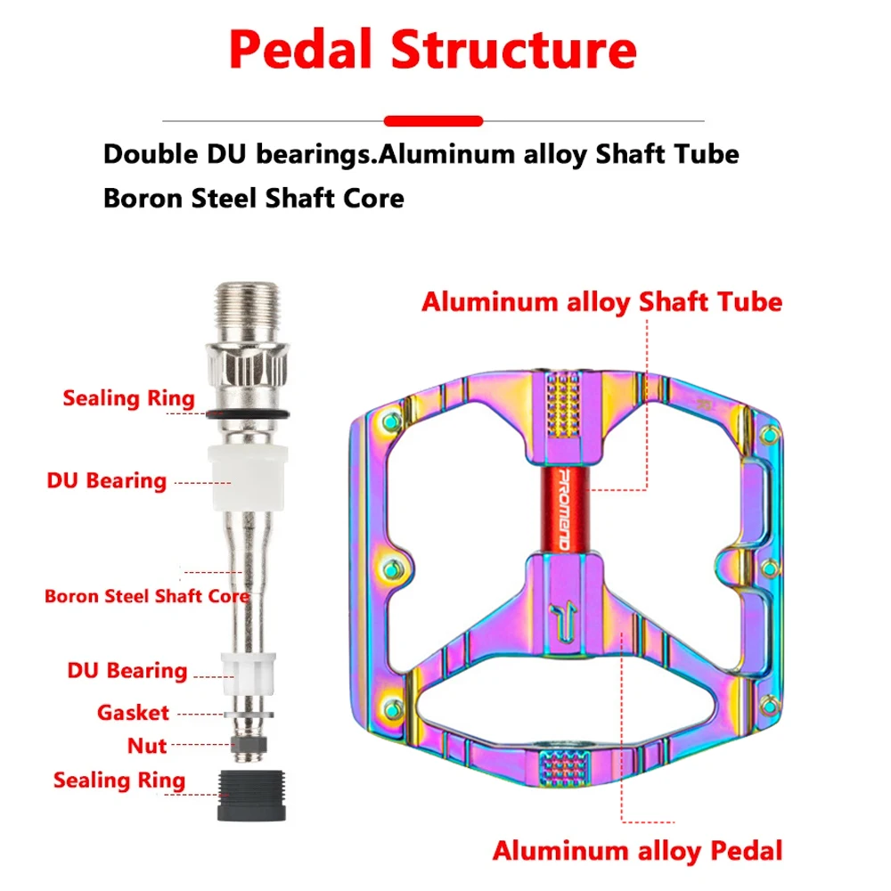 Promend Fahrrad pedal du Doppel lager MTB Anti-Rutsch-Ultraleicht – Immagine 4