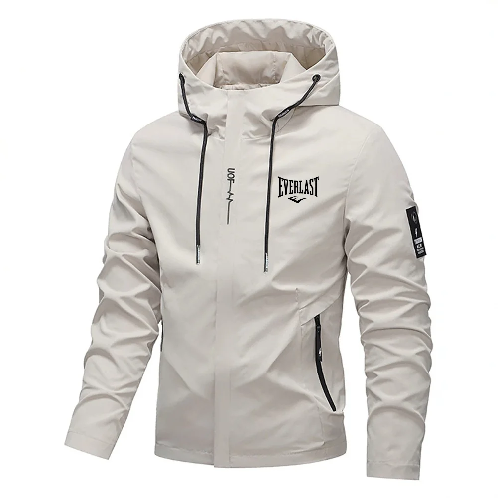 Herren Wasserdichte Regenjacke mit Kapuze Leichte Fahrradjacke – Image 3