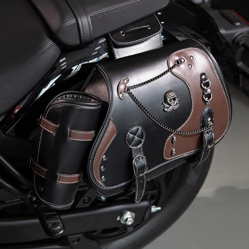 Motorrad-Satteltasche aus PU-Leder, Seitentasche für den Rücksitz – Bild 4