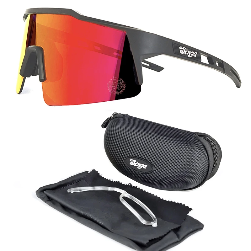 Radsport-Sonnenbrille Fahrrad-Eyewear Sport-Dunkelgläser Radsportbrille Schwarze Polarisierte Gläser