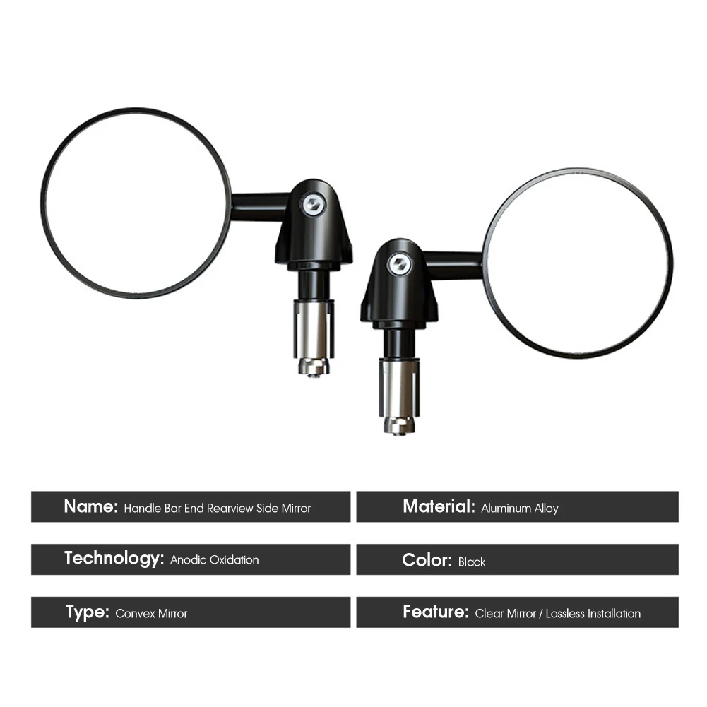 1 Paar Motorrad Lenker Ende Rückspiegel für 16-18mm ID Lenker Motorrad 7/8 "Lenker Universal Moto Zubehör