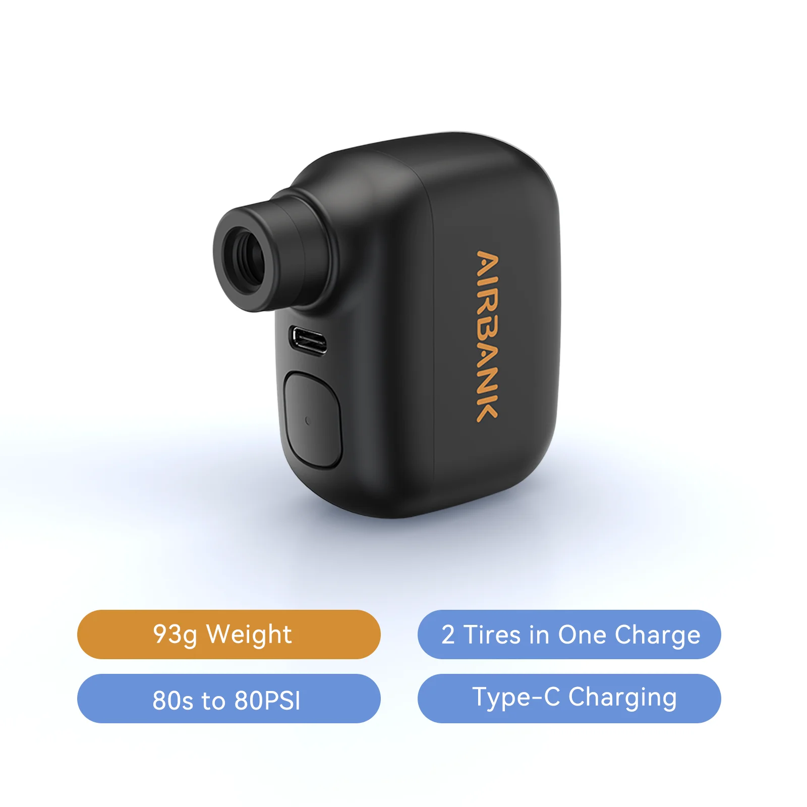 AIRBANK Pocket SE Mini tragbare elektrische Pumpe für Fahrrad Akku-Reifen Presta Schrader Ventil