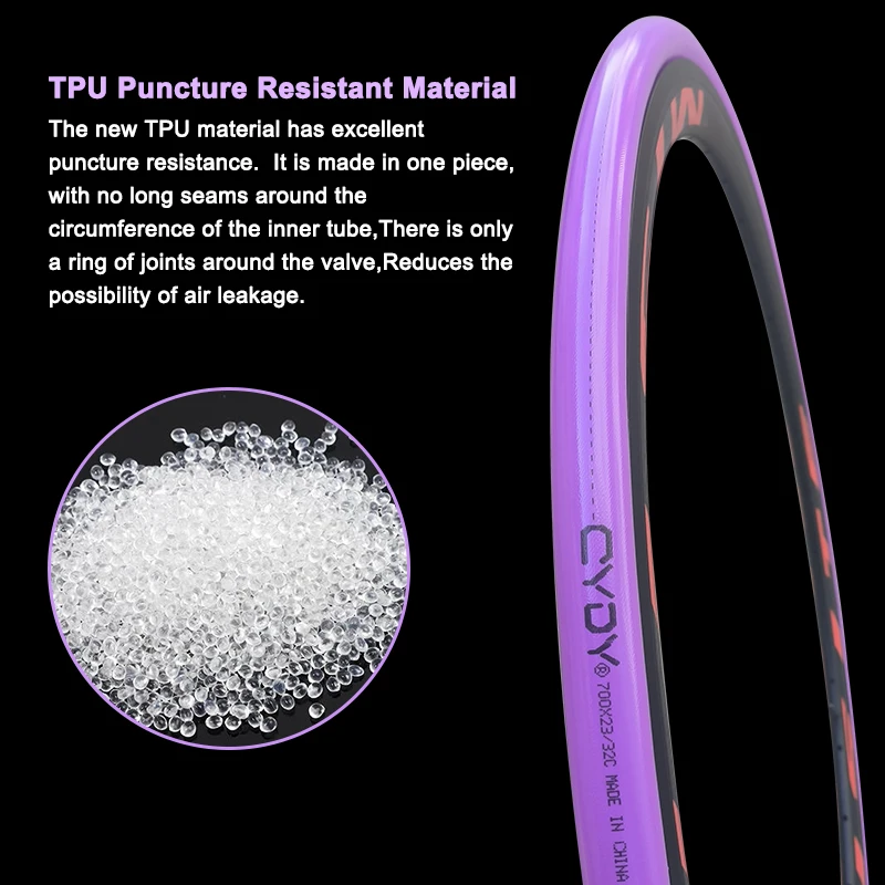 28g CYDY Rennrad TPU Schlauch 700x23C 25C 26C 27C 28C 30C 32C – Bild 5