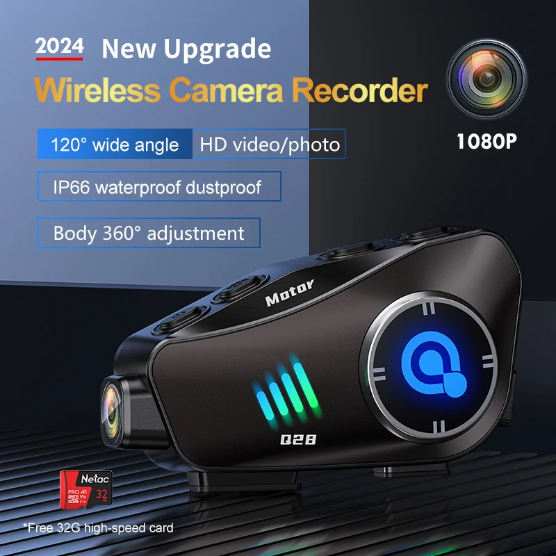 Q28 Motorradhelm Bluetooth-Intercom RGB-Licht Moto-Helm-Headset – Bild 5