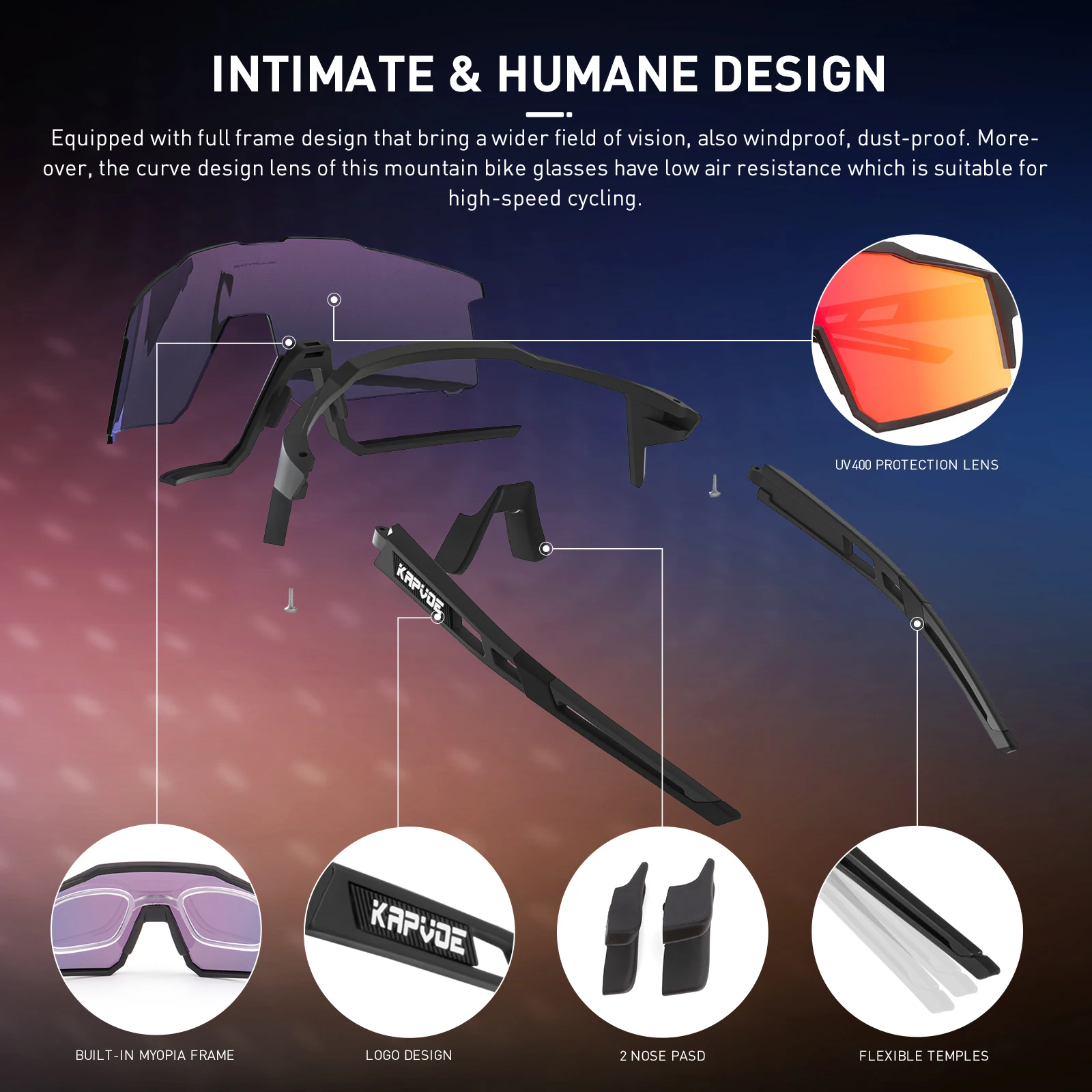 Er Radfahrer Polarisierte Fahrradbrille Rennrad MTB Outdoor Sport – Image 4