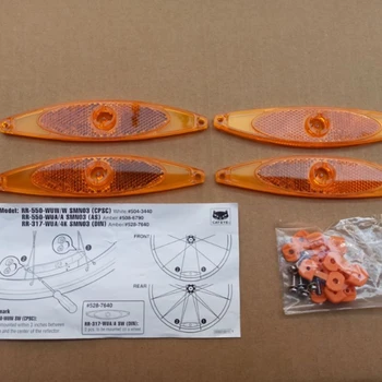 Set Japanische Fahrrad-Speichenreflektoren, Felgen-Reflektoren, Reflektierende Halterungen, Orange (4 Stück)
