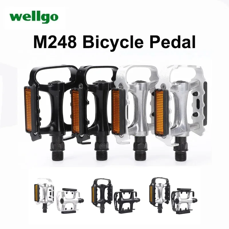 WELLGO M248 MTB-Pedale Aluminium Rennrad Rutschfeste Ultraleichte Pedale Rennrad Faltbar DU Perlin Lager