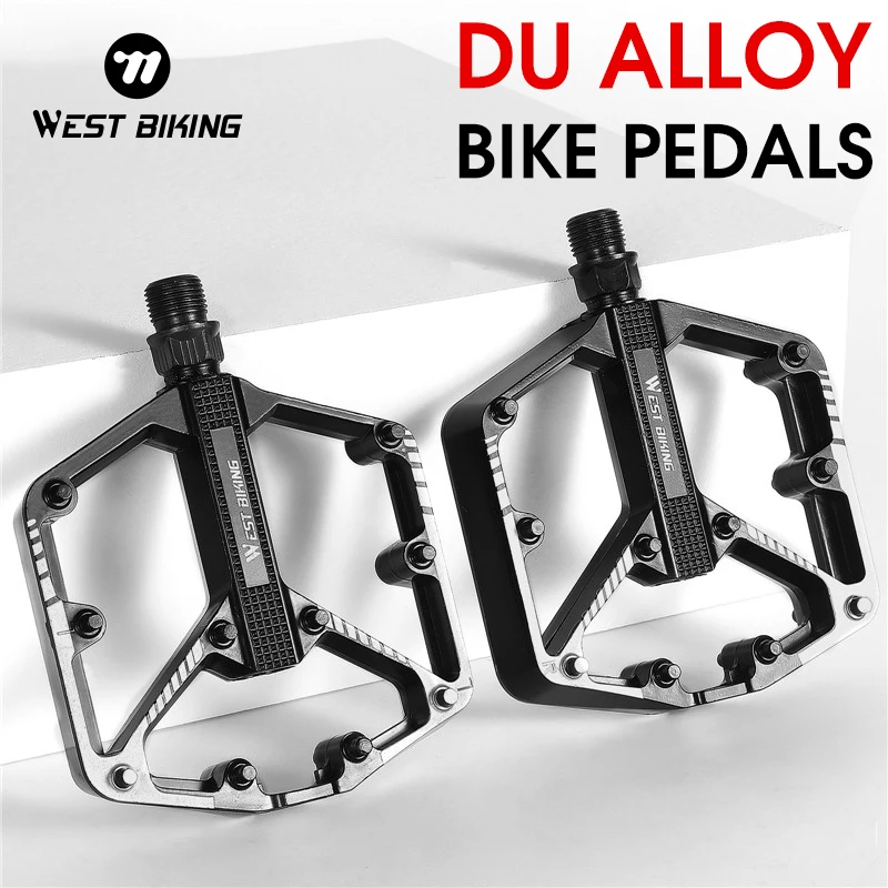 WEST RADFAHREN DU Lager Fahrrad Pedal Anti-slip Radfahren Pedal Ultraleicht Aluminium Legierung MTB Rennrad