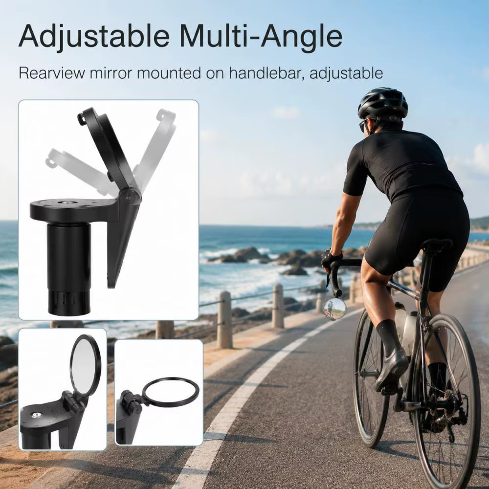 Fahrrad-Rückspiegel Lenker-Endspiegel HD-Spiegel 360° ° Drehbare – Bild 2
