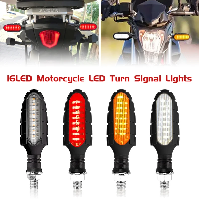 16 LED Motorrad Blinker Lichter Wasserdichte DRL Blink Motorrad – Bild 6
