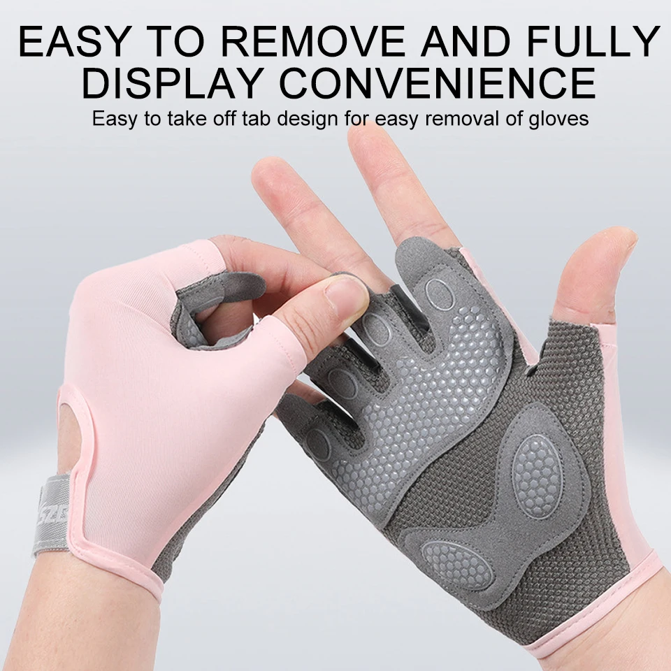 Workout-Handschuhe Halbfinger Outdoor-Radhandschuhe Atmungsaktiv Stoßdämpfend Damen Herren Rutschfeste