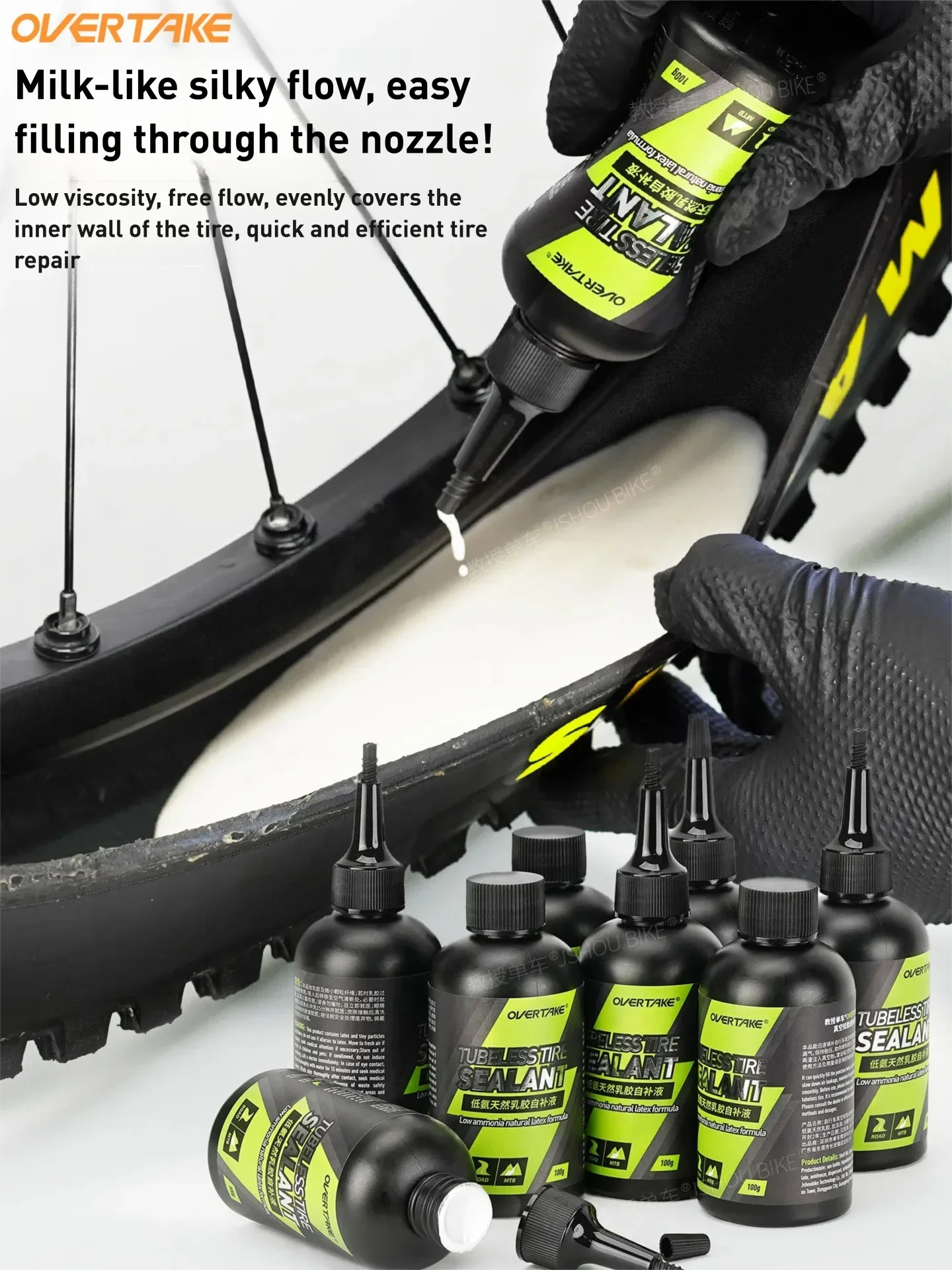 OVERTAKE Tubeless Fahrradreifen-Dichtmittel – Immagine 3