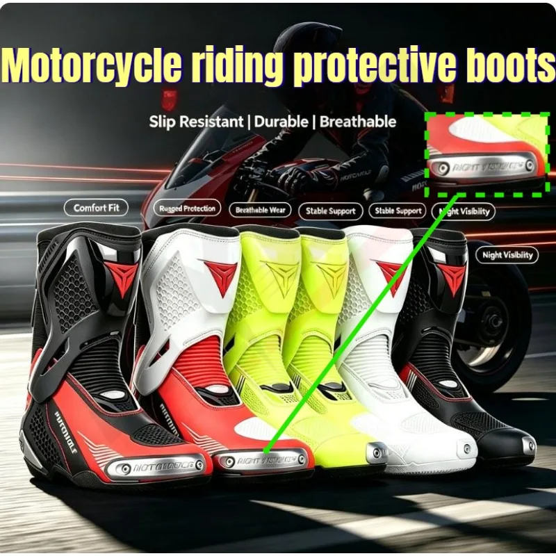 Motorradstiefel Offroad-Rallye-Wettkampfschutzstiefel Rutschfeste und verschleißfeste Motorradstiefel