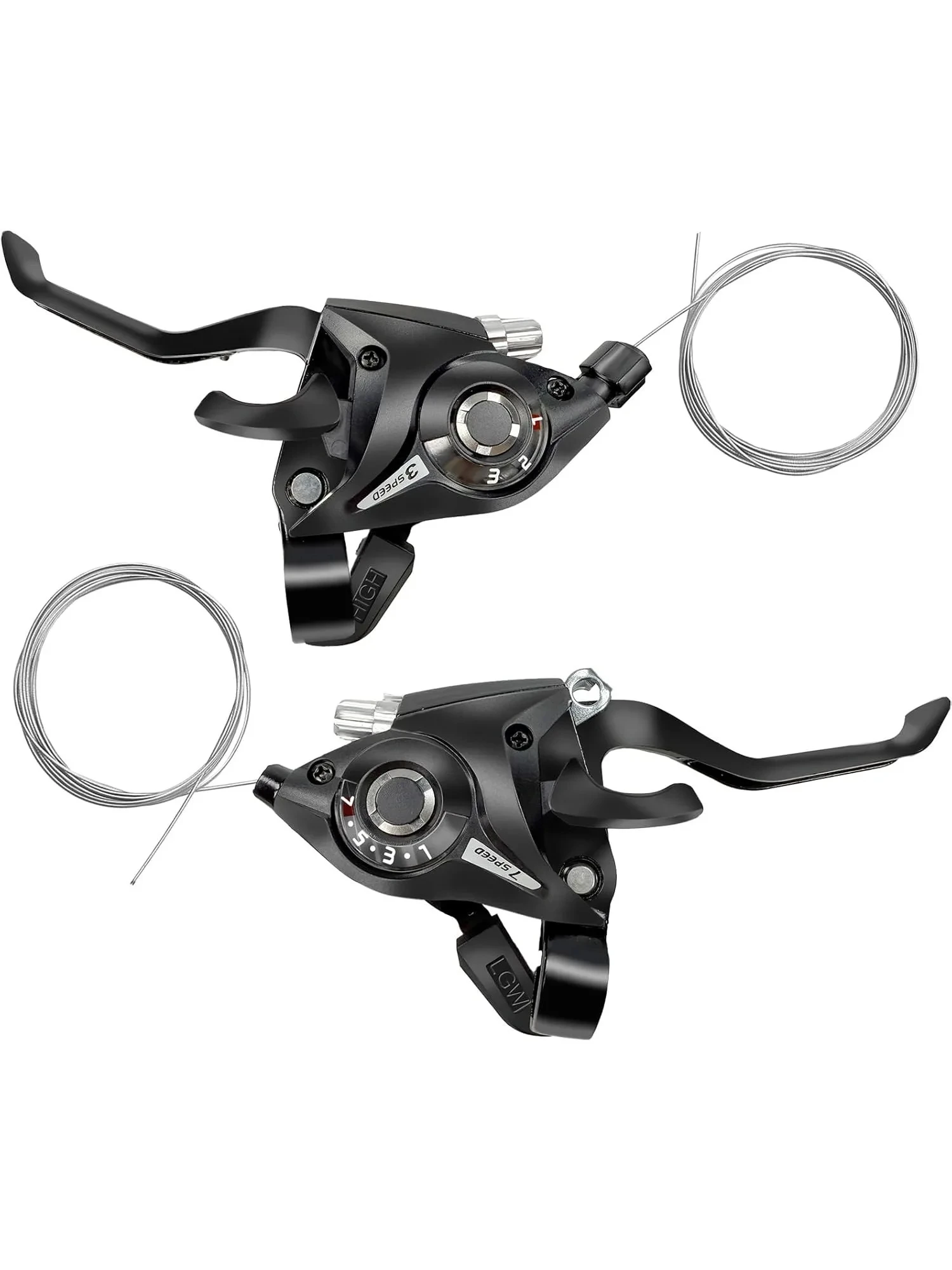 Fahrrad-Brems- und Schalthebel-Set 3x7/8-Gang V-Bremse Schwarz für Rennrad Mountainbike Lenker Gangschaltung
