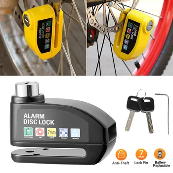 Motorrad Alarm Lock Rad Scheibenbremse Motorrad Roller Fahrrad Wasserdicht 110dB Laut Anti-diebstahl Aluminium
