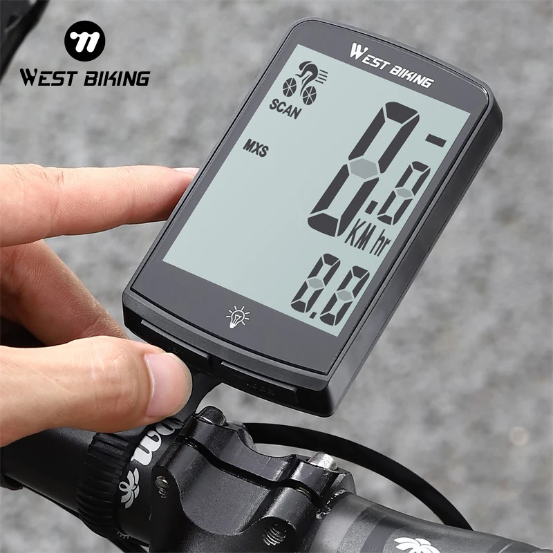 West Biking Wireless Cycling Computer 3,4 Zoll IP64 wasserdicht Fahrrad Tacho USB Ladegerät Fahrrad