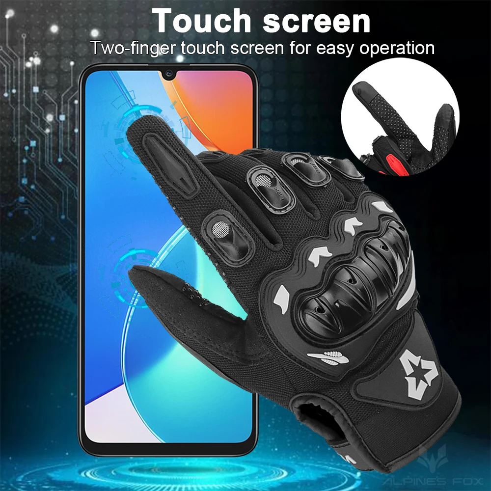 Sommer Motorrad Handschuhe Männer Frauen Voll Finger Touchscreen – Bild 4