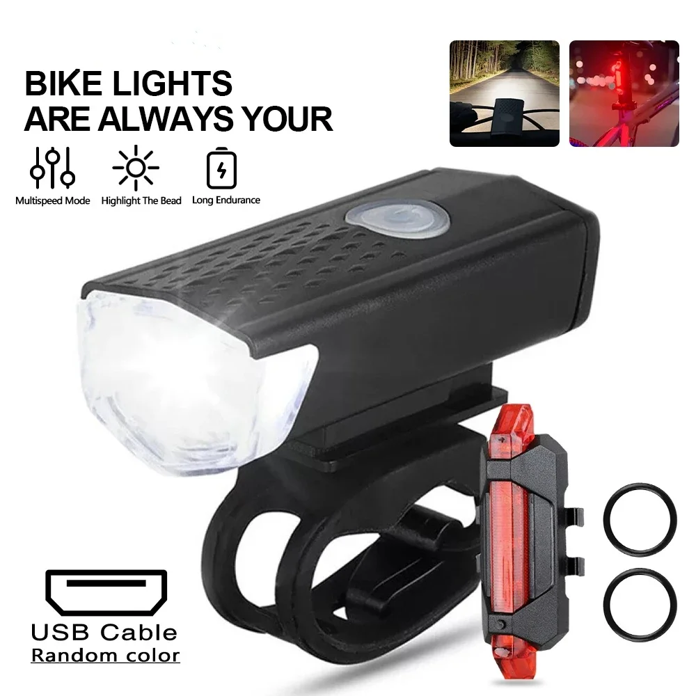 Fahrrad Licht Set Fahrrad Scheinwerfer Rücklicht USB Aufladbare MTB Fahrrad Vorne Hinten Lampe Set Radfahren