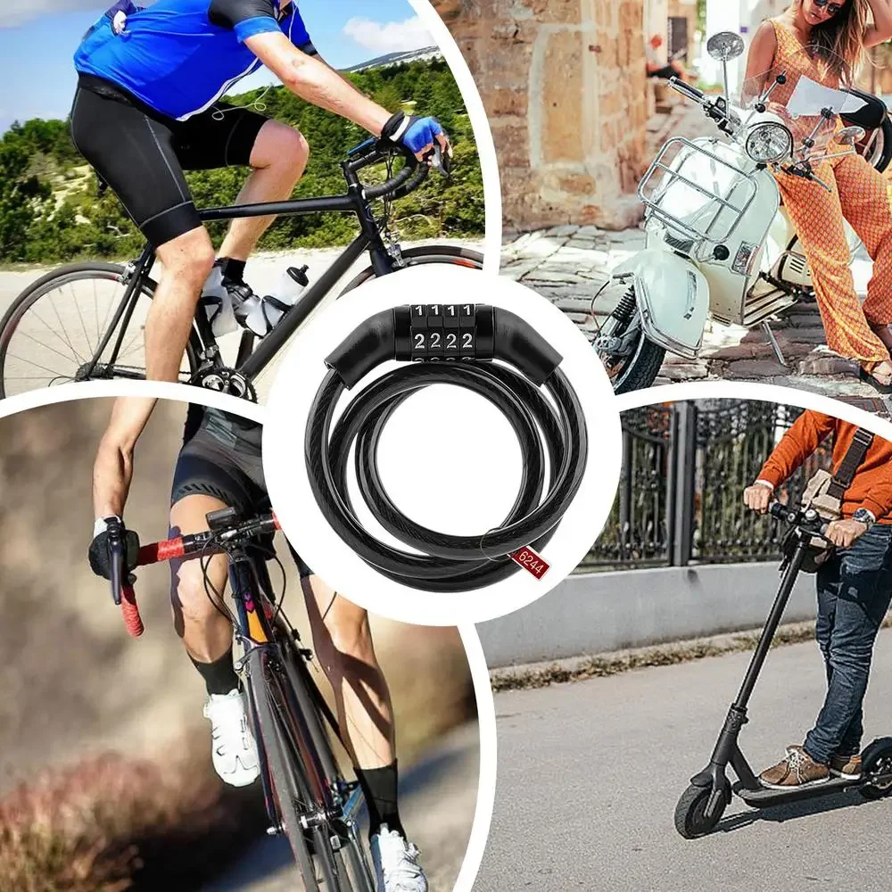 Fahrradschloss mit 4-stelligem Zahlencode, Diebstahlsicherung – Bild 3