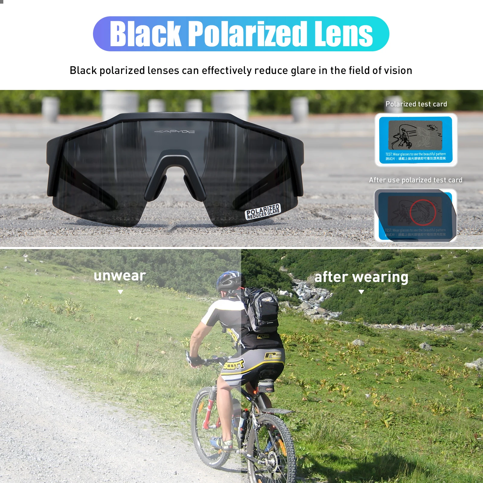 Polarisierte Radfahren Sonnenbrillen Outdoor Fahrrad Brille Männer MTB – Image 5