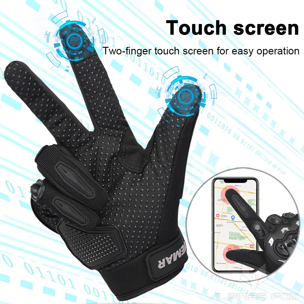 Sommer Neue Männer Motorrad Handschuhe Harte Knuckle Touchscreen – Bild 4