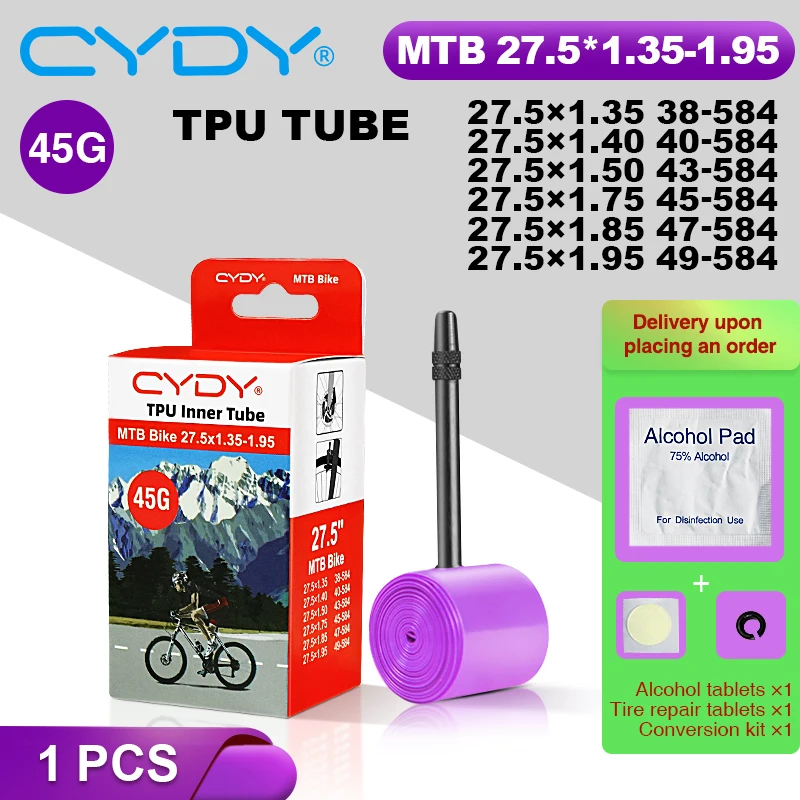 43g CYDY TPU Schlauch MTB 26 27.5 Fahrrad-Innenschlauch 26/27.5x1.35 – Image 6