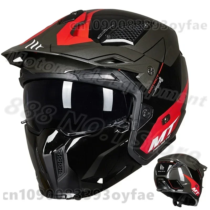 MT Offroad-Motorradhelm, Vollgesichts-Helm, Verwandelbarer Halbhelm – Bild 3