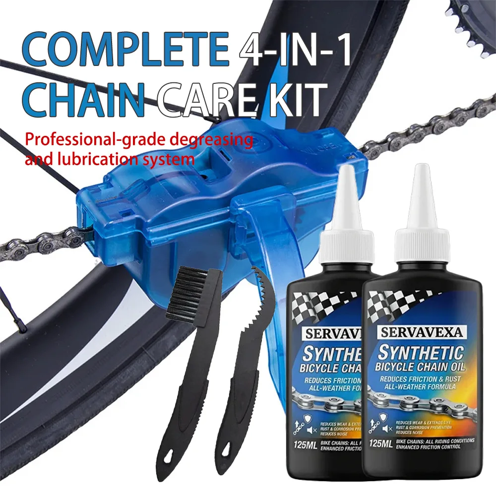 Fahrradketten-Reinigungsset 4-in-1 Fahrrad-Reinigungsbürste Reinigungswerkzeug Synthetisches