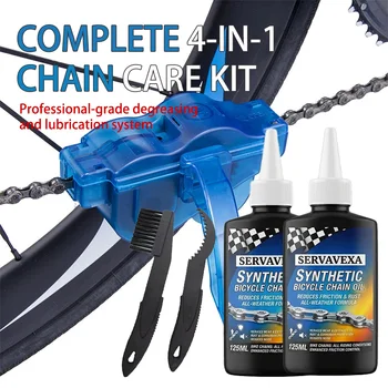 Fahrradketten-Reinigungsset 4-in-1 Fahrrad-Reinigungsbürste Reinigungswerkzeug Synthetisches