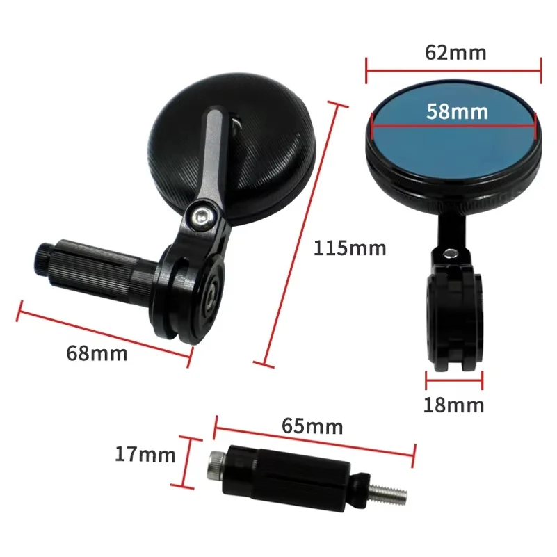 7/8'' 22mm CNC Universal Motorrad Rückspiegel Lenkerend-Rückspiegel – Bild 2