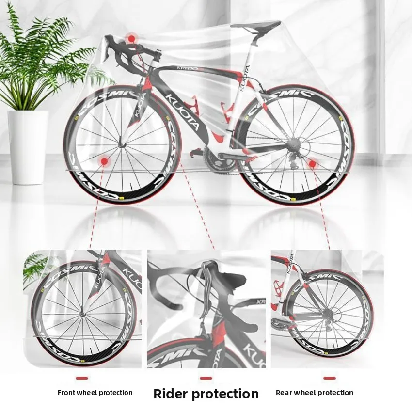 Fahrrad-Staubschutz, wasserdichte Fahrrad-Schutzhülle, transparente – Immagine 5