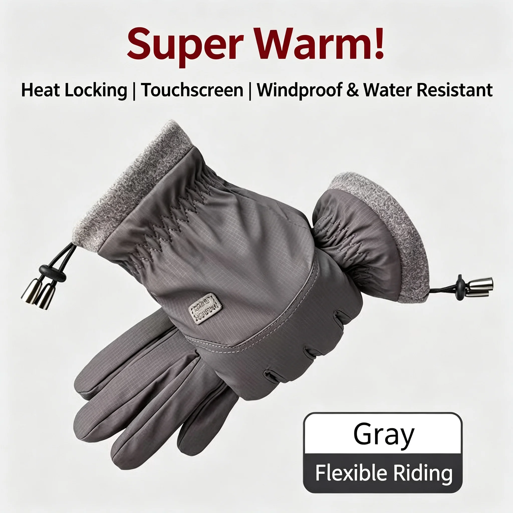 Winter-Fahrradhandschuhe mit Touchscreen-Funktion, winddicht, warm, thermisch, für Motorrad, Fahrrad, Herren