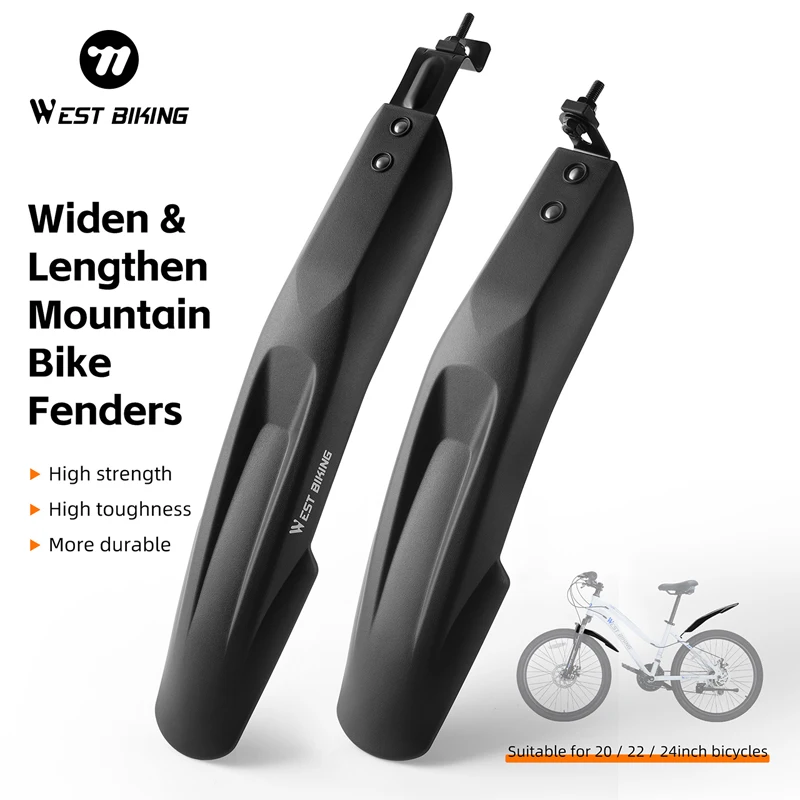 WEST RADFAHREN Mountainbike Kotflügel Erweitern Anti Splash Fahrrad Kotflügel Für 20-24 Zoll MTB Vorne Hinten