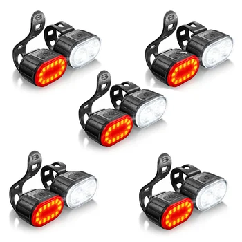 Wiederaufladbare Fahrradbeleuchtung Vorder-/Rücklichter Fahrradlampe LED-Fahrradlicht Fahrrad-Taschenlampe