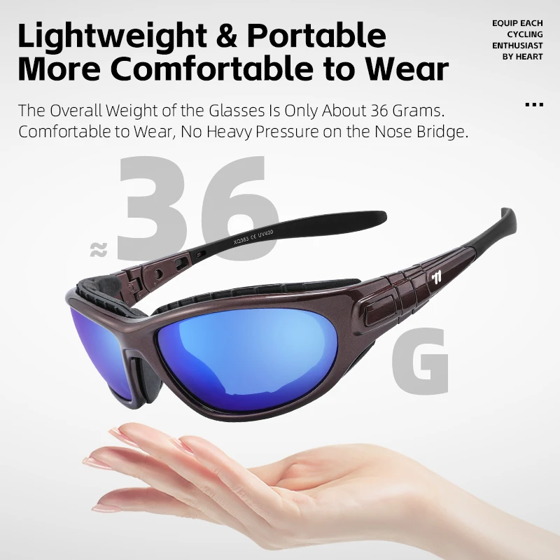 WEST BIKING Polarisierte Fahrradbrille, UV400-Schutz – Image 6