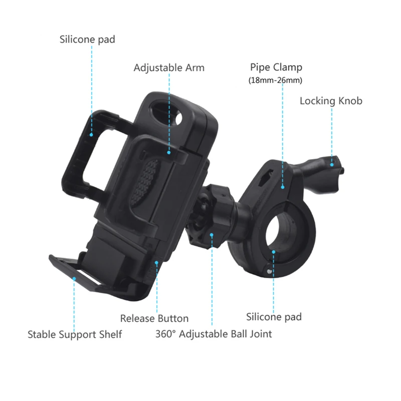 Motorrad-Telefonhalterung, Fahrrad-Telefonhalter, Lenkerklemme – Bild 4