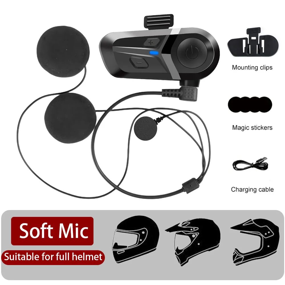 Bluetooth 5,3 Drahtlose Motorrad Helm Headset Freisprechen Anruf Telefon Motorrad Wasserdichte Kopfhörer Musik