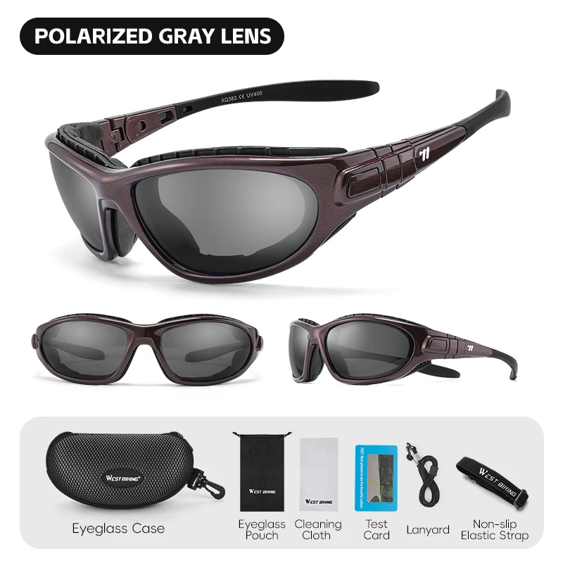 WEST BIKING Polarisierte Fahrradbrille, UV400-Schutz, Sport-Sonnenbrille, Herren und Damen, Outdoor-Brille